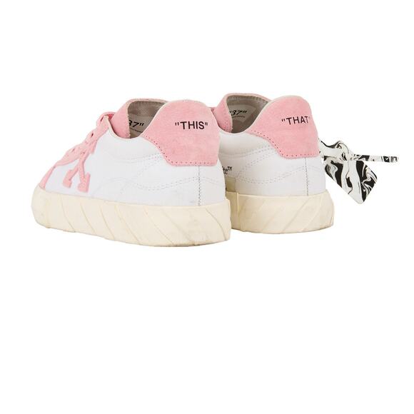 Off-White Vulcanized Canvas Suede Low-Top Sneakers - 10 - White Pink - Picture 4 of 5